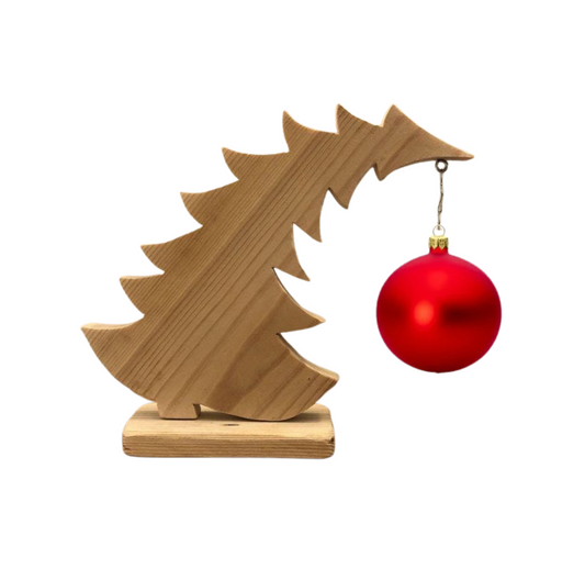 Biegender Weihnachtsbaum mit Kugel